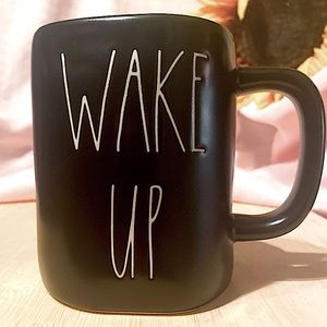 Rae Dunn Black White Wake Up Mug Magenta Collection Artisan Collection NWT